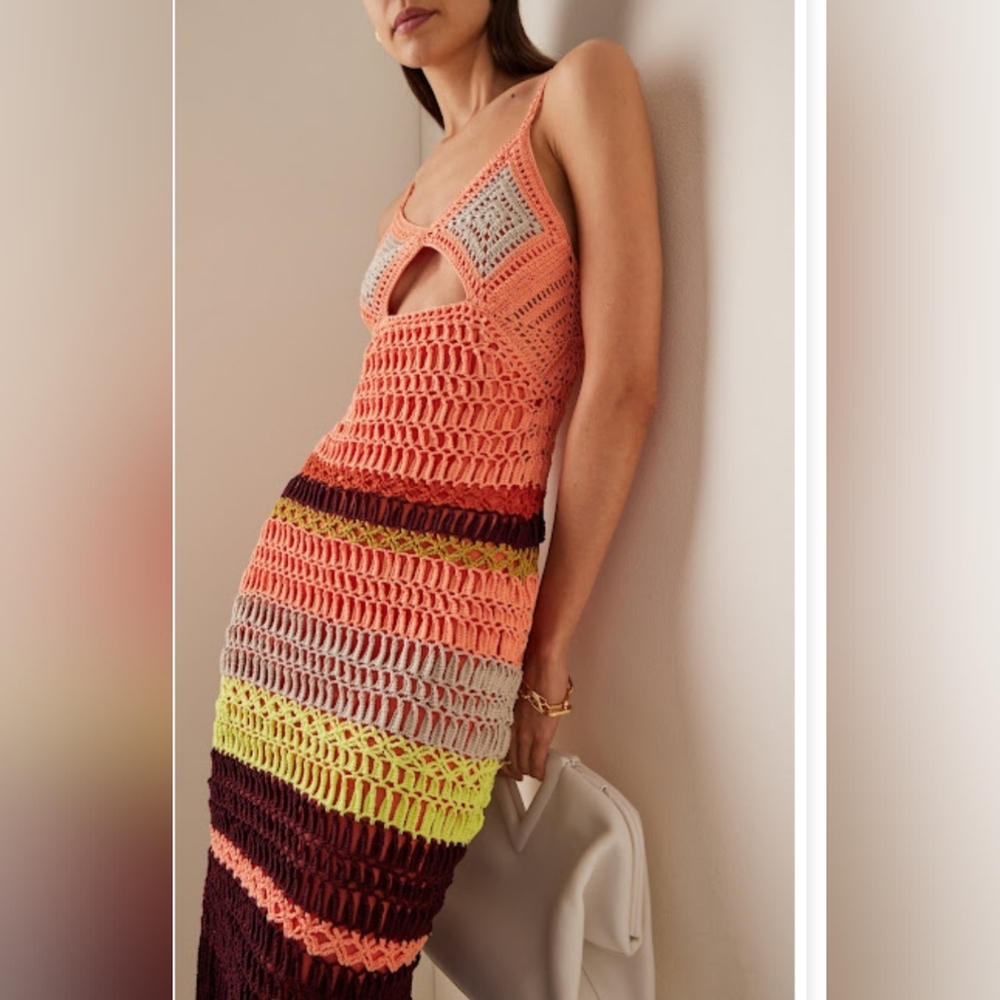 Jonathan Simkhai Multicolor Crochet Maxi Dress